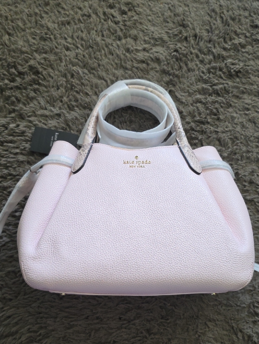 NWT Kate Spade Large Pink Snake Dumpling Satchel